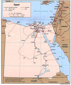 Map of Egypt. Source: University of Texas.